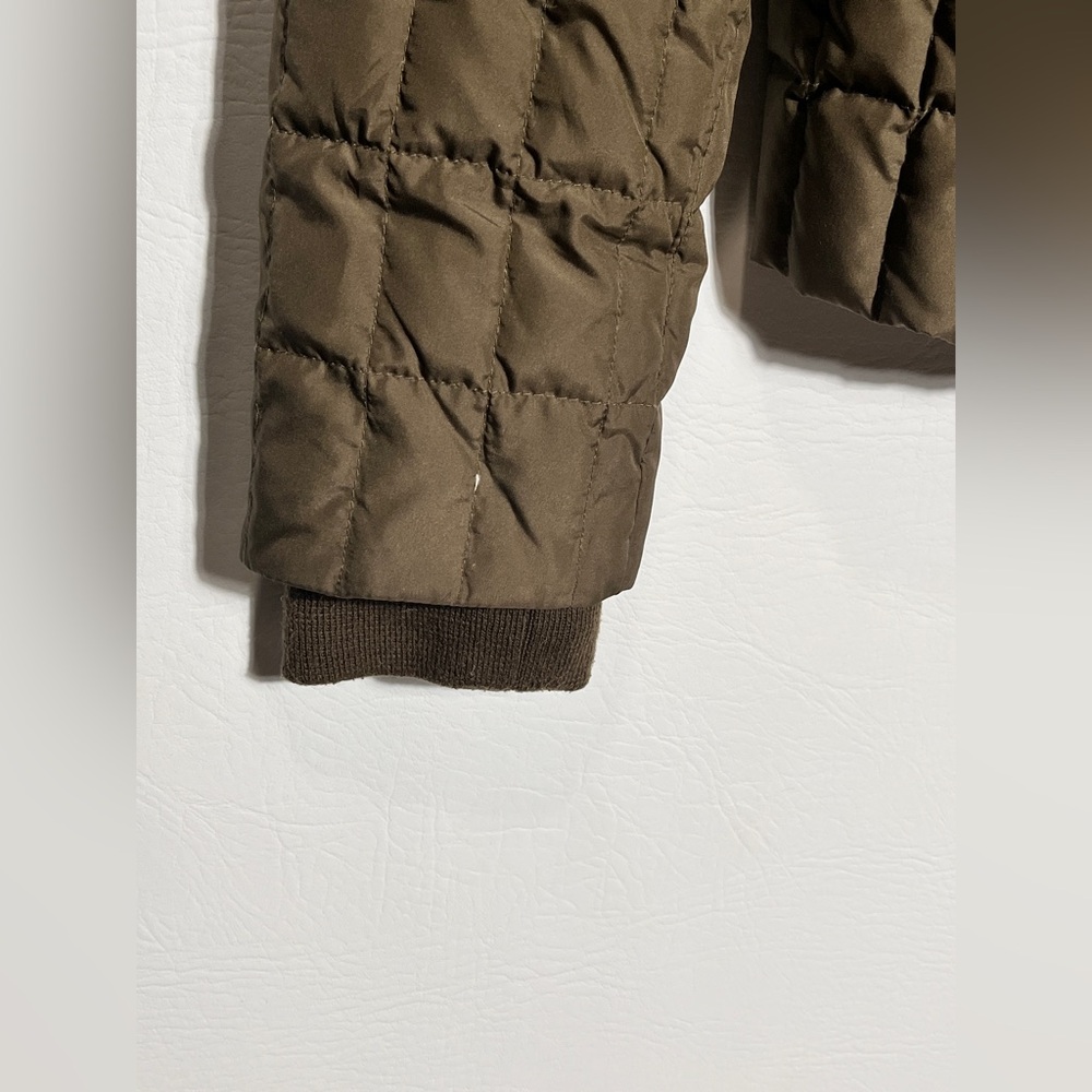 J.Crew Olive Green down-filled quilted puffer jacket Small - Picture 5 of 13